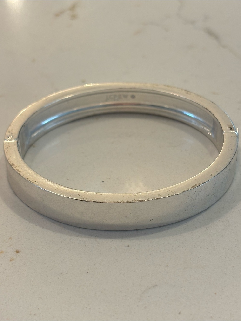 J. Crew Polished Silver-Tone Hinged Bangle